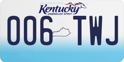 KY license plate 006TWJ