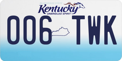 KY license plate 006TWK