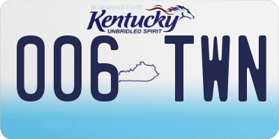 KY license plate 006TWN