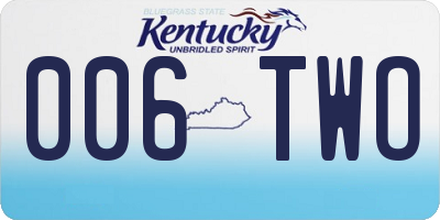 KY license plate 006TWO