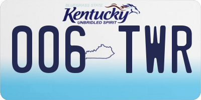 KY license plate 006TWR