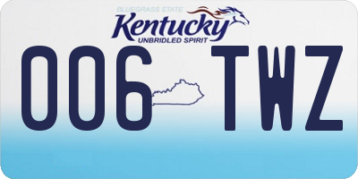 KY license plate 006TWZ