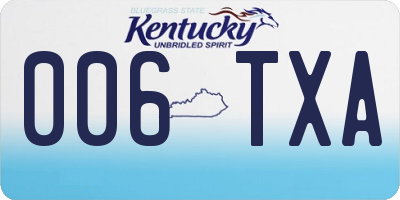 KY license plate 006TXA