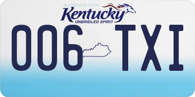 KY license plate 006TXI