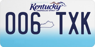 KY license plate 006TXK