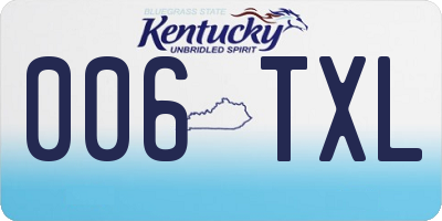 KY license plate 006TXL