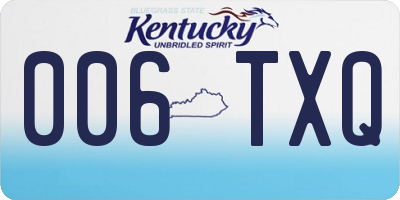 KY license plate 006TXQ