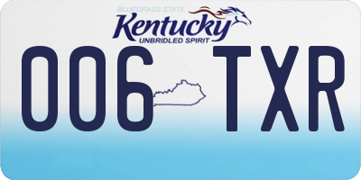 KY license plate 006TXR