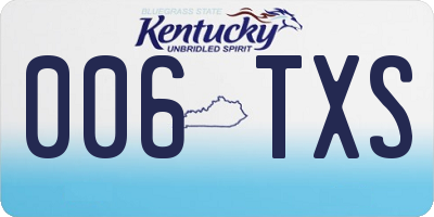 KY license plate 006TXS