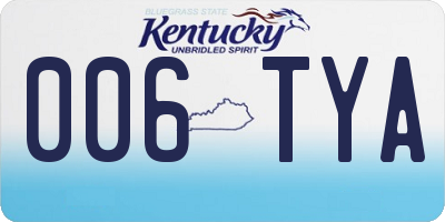 KY license plate 006TYA