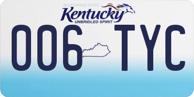 KY license plate 006TYC