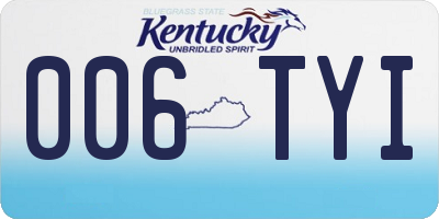 KY license plate 006TYI