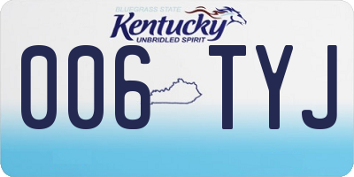 KY license plate 006TYJ