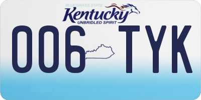 KY license plate 006TYK