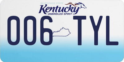KY license plate 006TYL