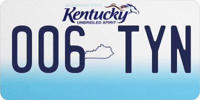KY license plate 006TYN