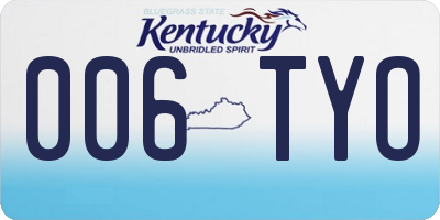 KY license plate 006TYO