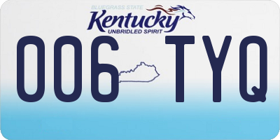 KY license plate 006TYQ