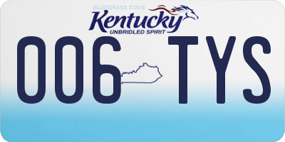 KY license plate 006TYS