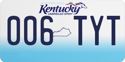 KY license plate 006TYT