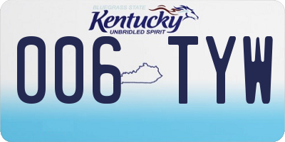KY license plate 006TYW