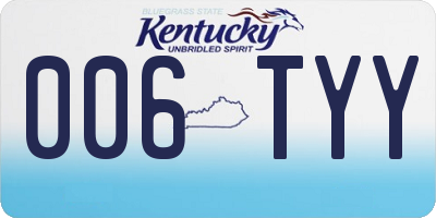 KY license plate 006TYY