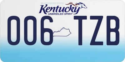 KY license plate 006TZB