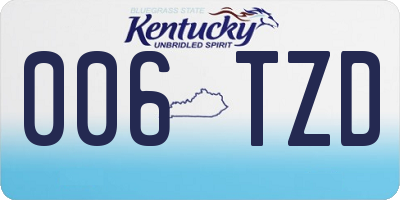 KY license plate 006TZD