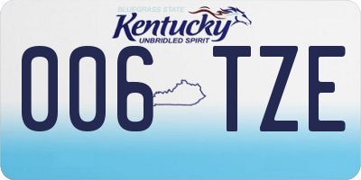 KY license plate 006TZE