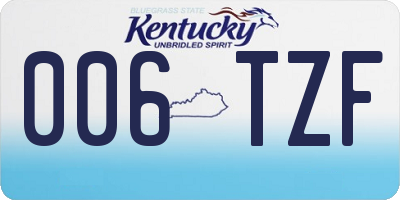 KY license plate 006TZF