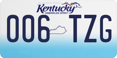 KY license plate 006TZG