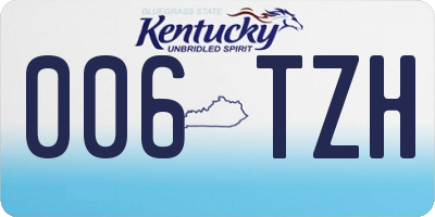 KY license plate 006TZH