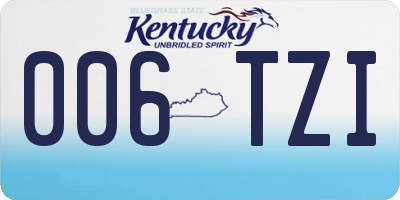 KY license plate 006TZI