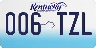 KY license plate 006TZL