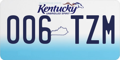 KY license plate 006TZM
