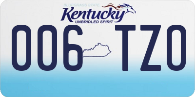 KY license plate 006TZO