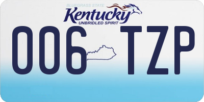 KY license plate 006TZP