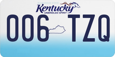 KY license plate 006TZQ