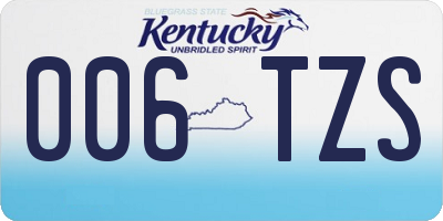 KY license plate 006TZS