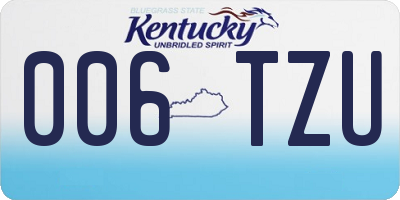 KY license plate 006TZU