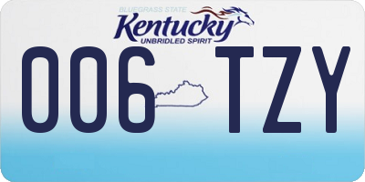 KY license plate 006TZY