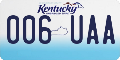 KY license plate 006UAA