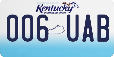 KY license plate 006UAB