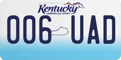 KY license plate 006UAD