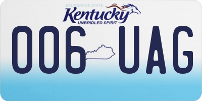 KY license plate 006UAG