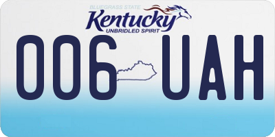 KY license plate 006UAH