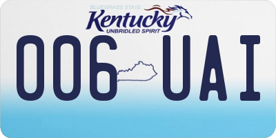 KY license plate 006UAI