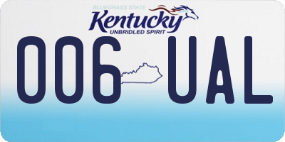 KY license plate 006UAL