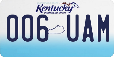 KY license plate 006UAM