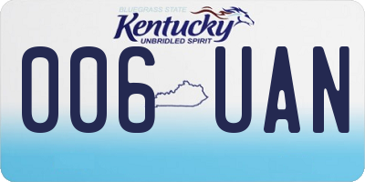 KY license plate 006UAN